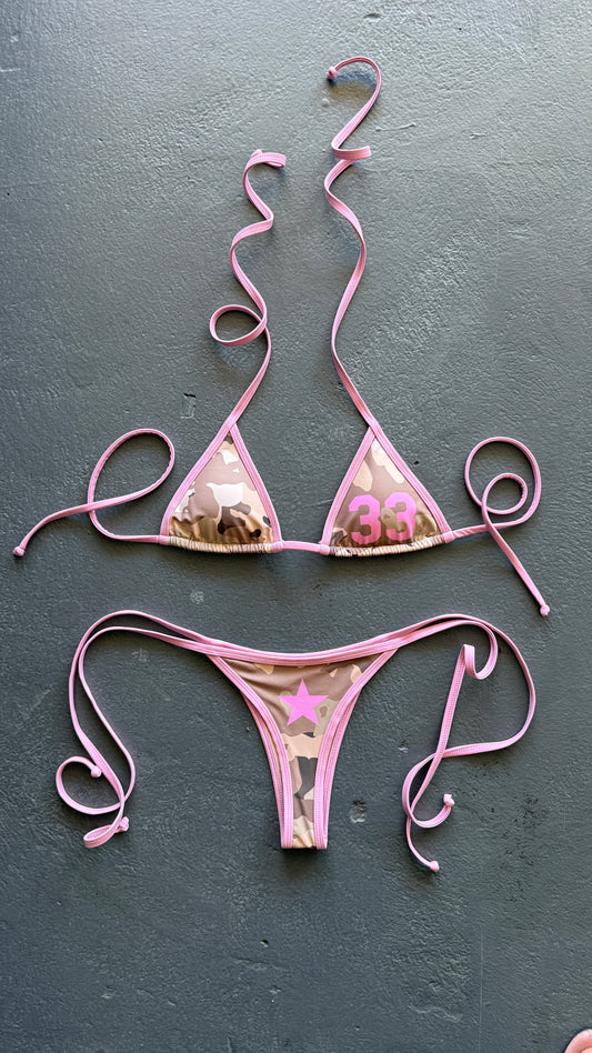 "33" CAMO BIKINI IN BUBBLEGUM PINK